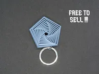 Porte-clés fidget pentagone à anneaux — photo 1