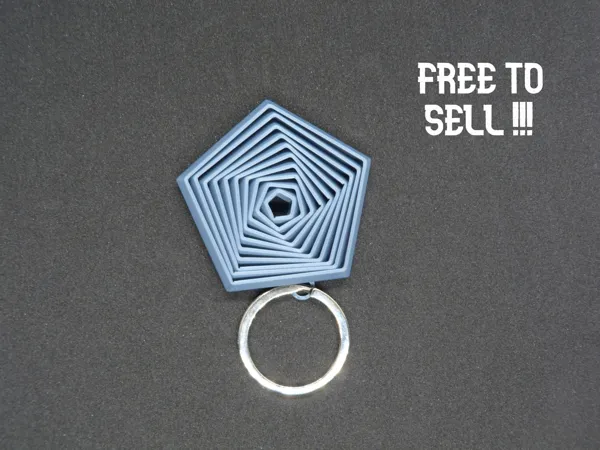 Porte-clés fidget pentagone à anneaux