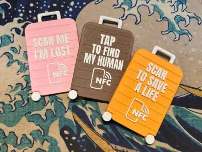 Miniature Suitcase Luggage Tags (NFC Enabled)