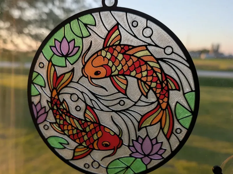 Koi fish sun catcher