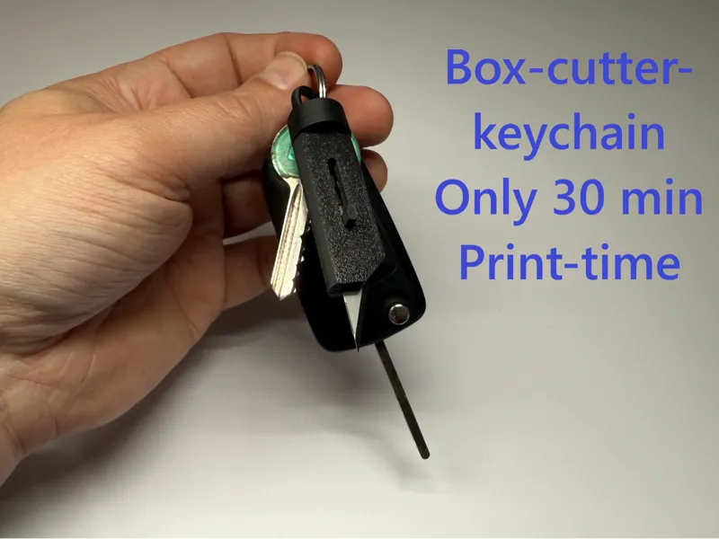 Retractable Box cutter keychaing - fast print