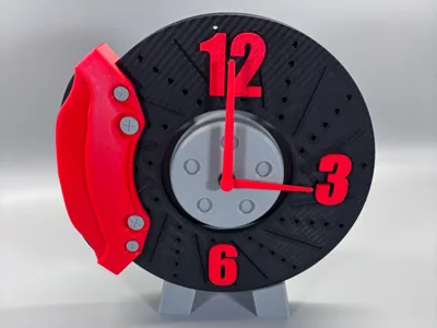 Brake Disc Design Wall Clock with Drilling Template