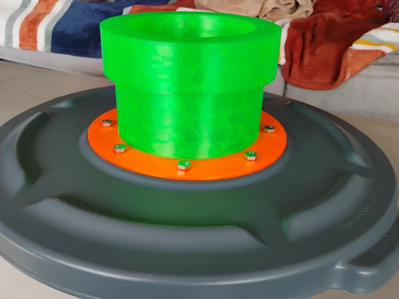 Mario Warp Pipe Kit for Flat Trashcan Lids