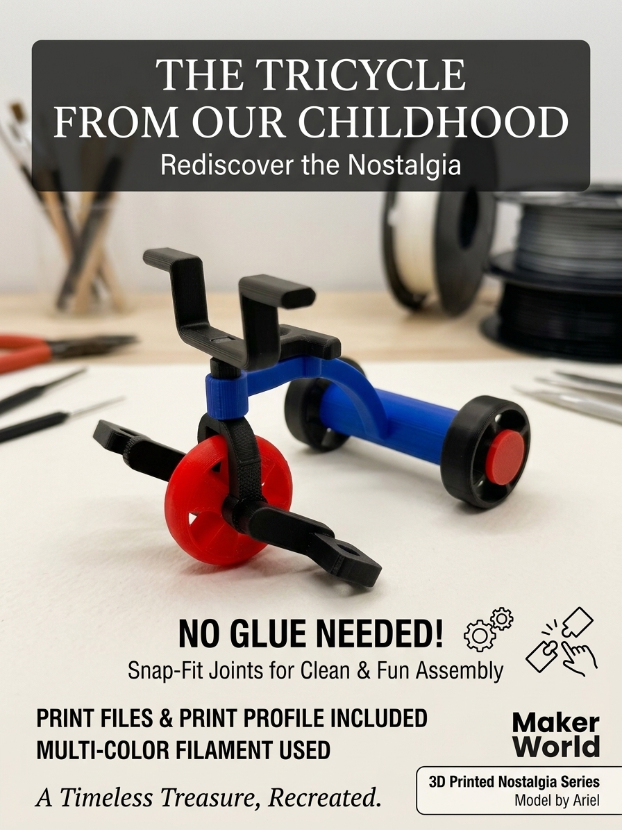 Figura decorativa: Nostalgic Classic Tricycle – No Glue Required! — vista de referencia 3