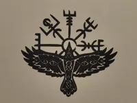 Silhouette murale boussole aigle — photo 2