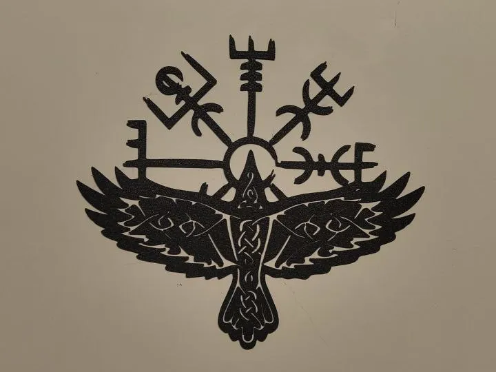Silhouette murale boussole aigle