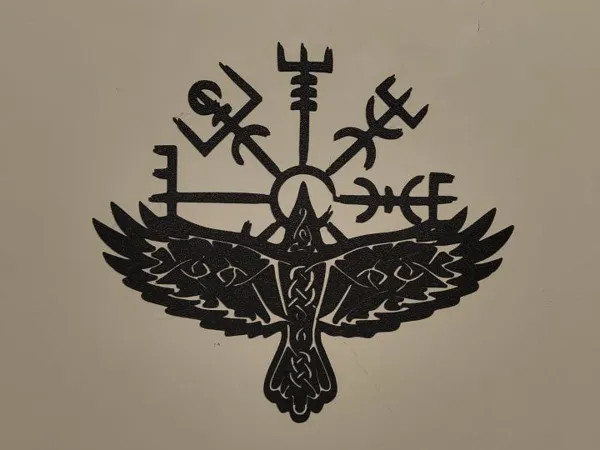 Silhouette murale boussole aigle