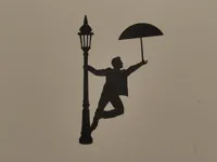 Tableau mural silhouette au parapluie — photo 1