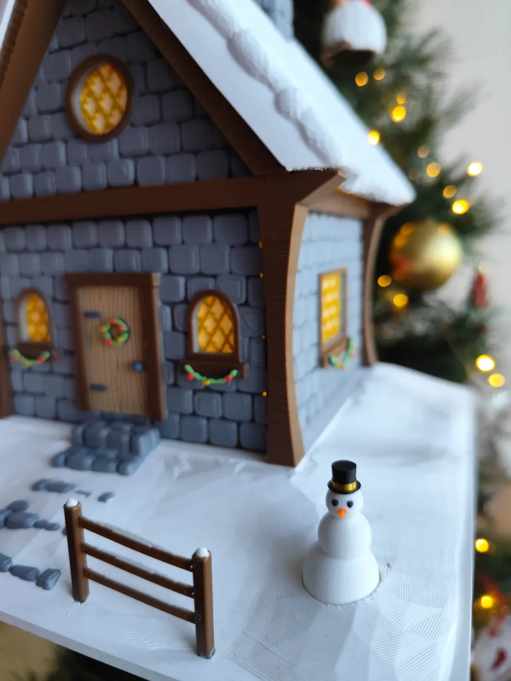 Dekoratif Noel Evi Süsleri Özel Tasarım Ahşap Dekoratif Biblo Koleksiyonluk Hediye