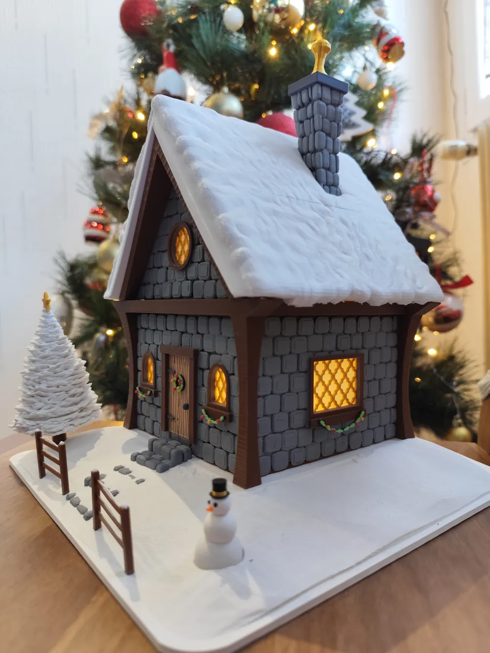 Dekoratif Noel Evi Süsleri Özel Tasarım Ahşap Dekoratif Biblo Koleksiyonluk Hediye