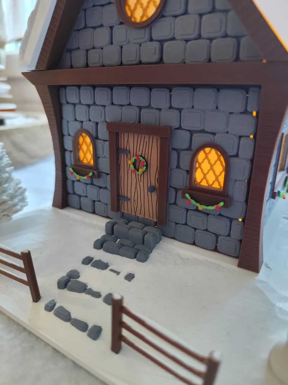 Dekoratif Noel Evi Süsleri Özel Tasarım Ahşap Dekoratif Biblo Koleksiyonluk Hediye