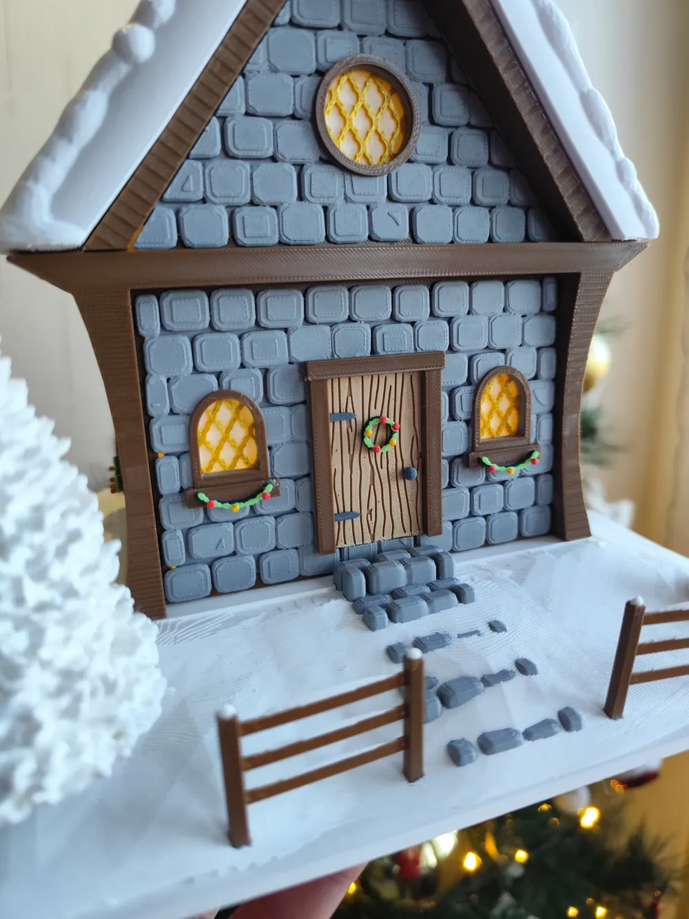 Dekoratif Noel Evi Süsleri Özel Tasarım Ahşap Dekoratif Biblo Koleksiyonluk Hediye