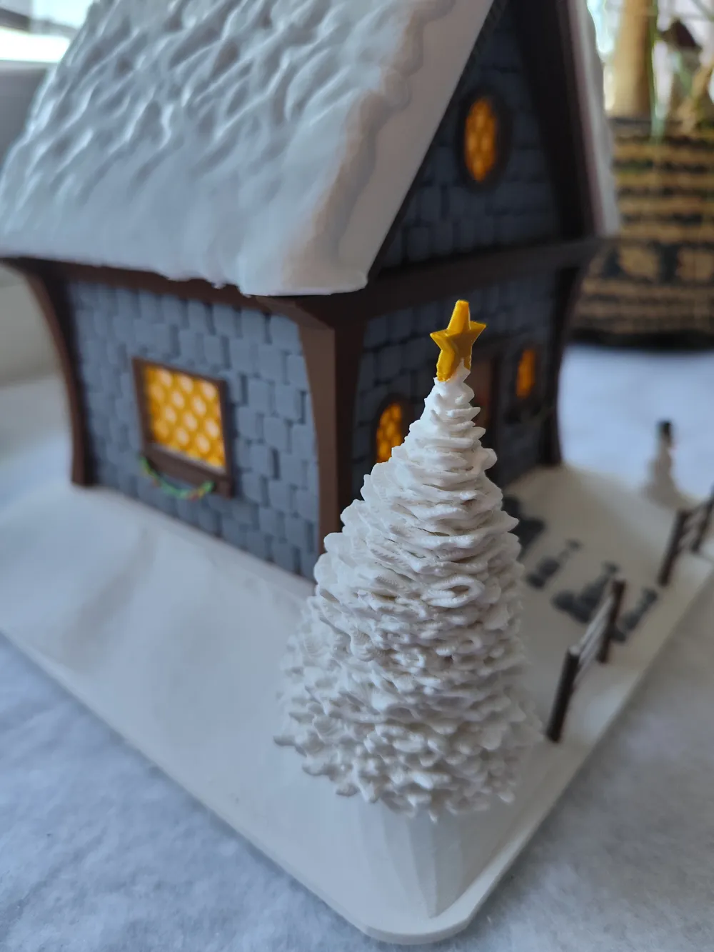 Dekoratif Noel Evi Süsleri Özel Tasarım Ahşap Dekoratif Biblo Koleksiyonluk Hediye