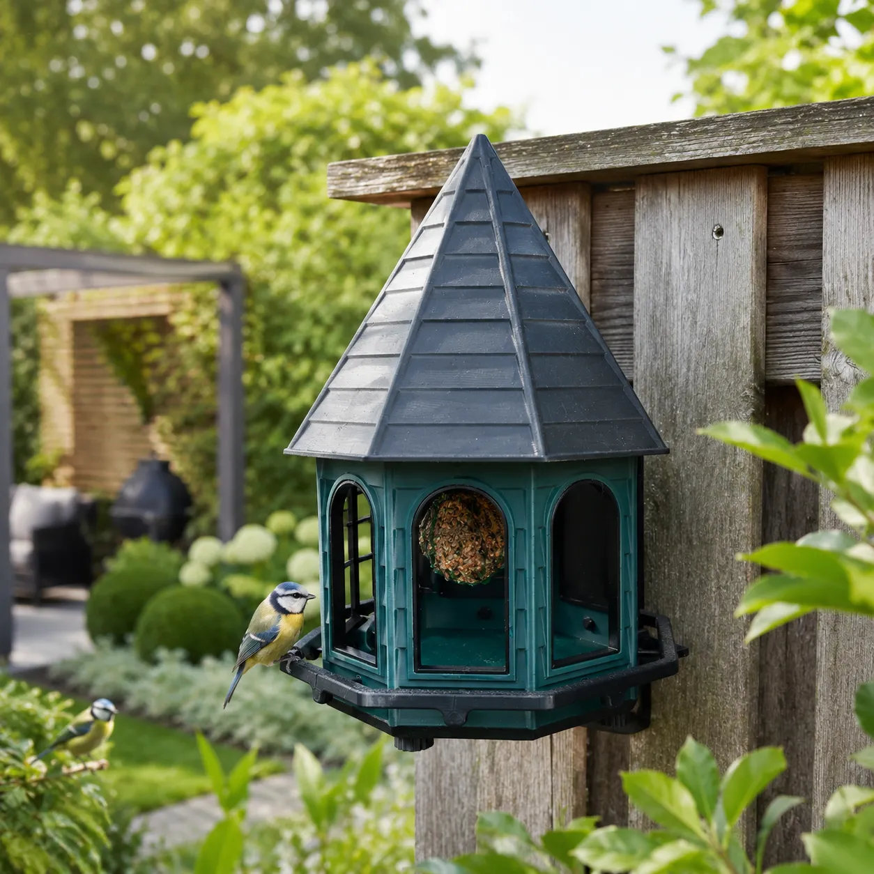 Classic bird feeder, octagonal house. view 4