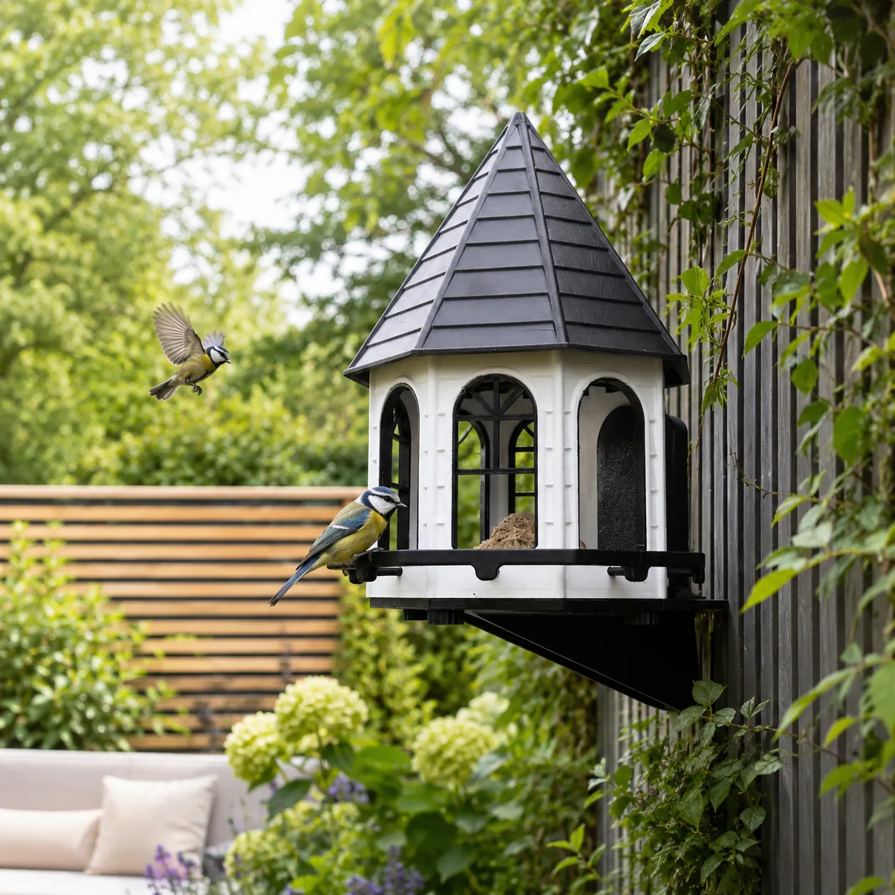 Classic bird feeder, octagonal house. view 3