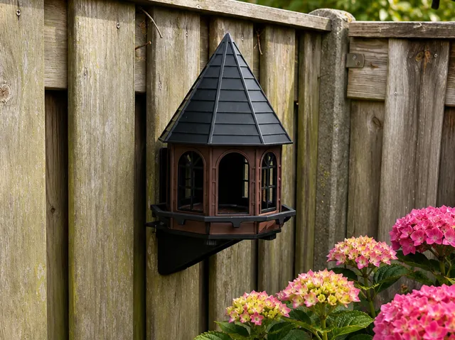 Classic bird feeder, octagonal house.