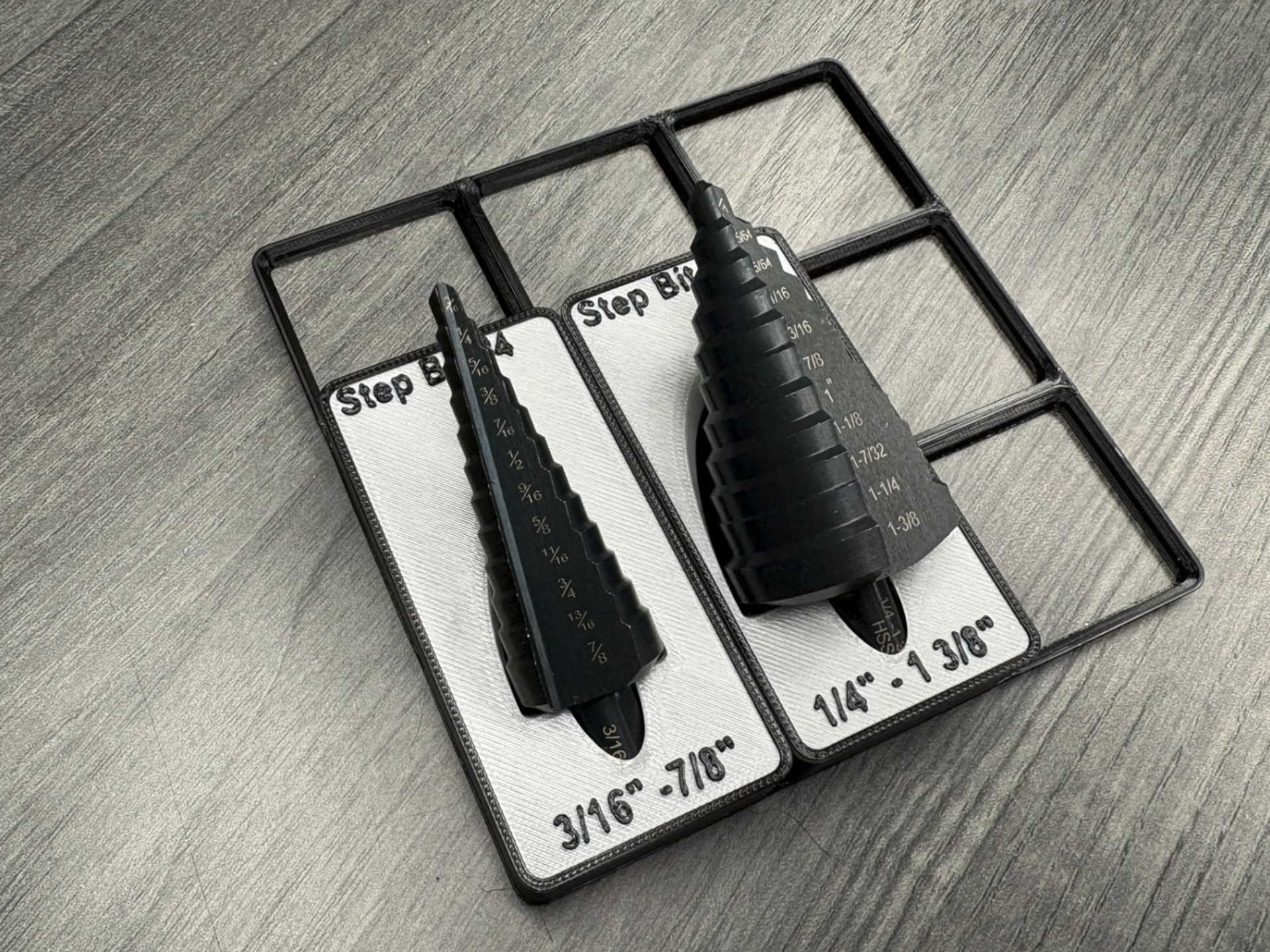 Step Drill Bit #4 and #5 Gridfinity Holders