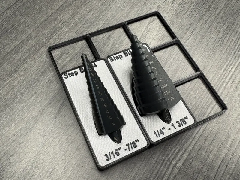 Step Drill Bit #4 and #5 Gridfinity Holders