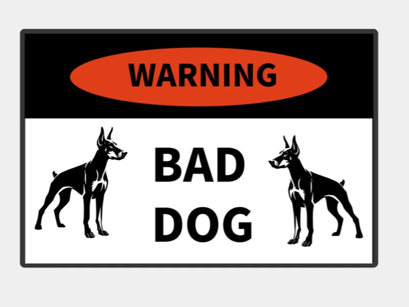 Warning bad dog