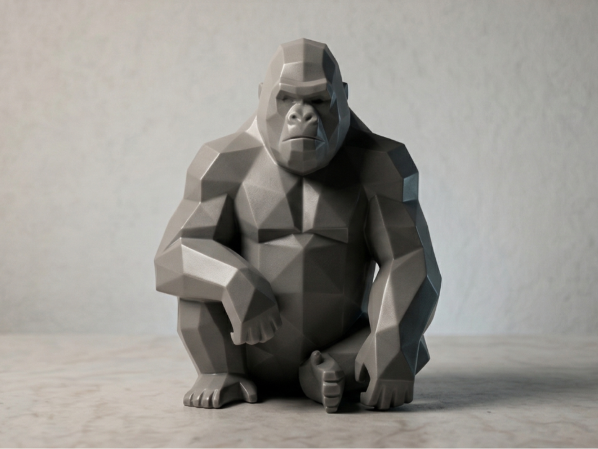 Gorille Low-Poly – Figurine décorative moderne