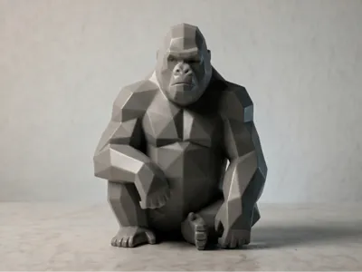 Gorille Low-Poly – Figurine décorative moderne