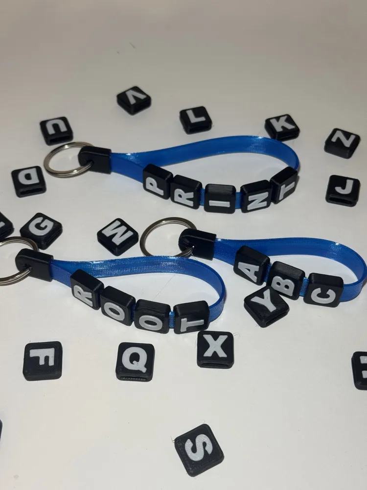 TPU lanyard with customizable letters and Numbers - Free 3D Print Model ...