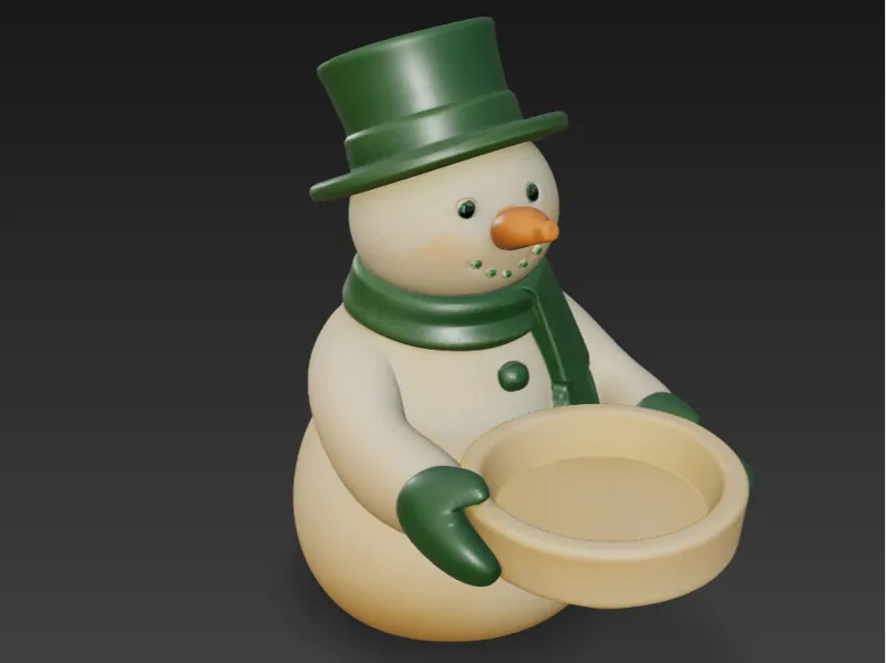 Schneemann mit Teelichthalter (3D-Druckmodell)