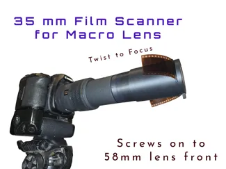 Film Scanner for Macro Lens with Light Diffuser