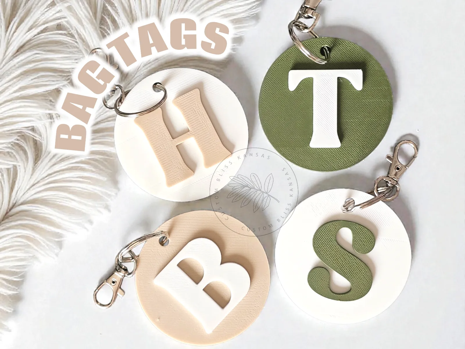 Initial Keychain Bag Tag | Full Alpha | 3dMakerICT
