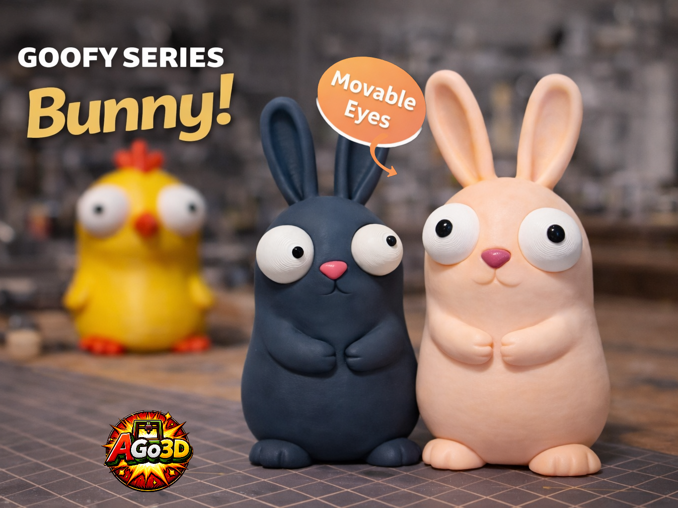 Goofy Easter Bunny with Movable Eyes