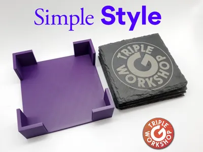 Simple Style Square Slate Coaster Holder