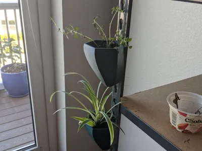 Shelf mounted hanging pots