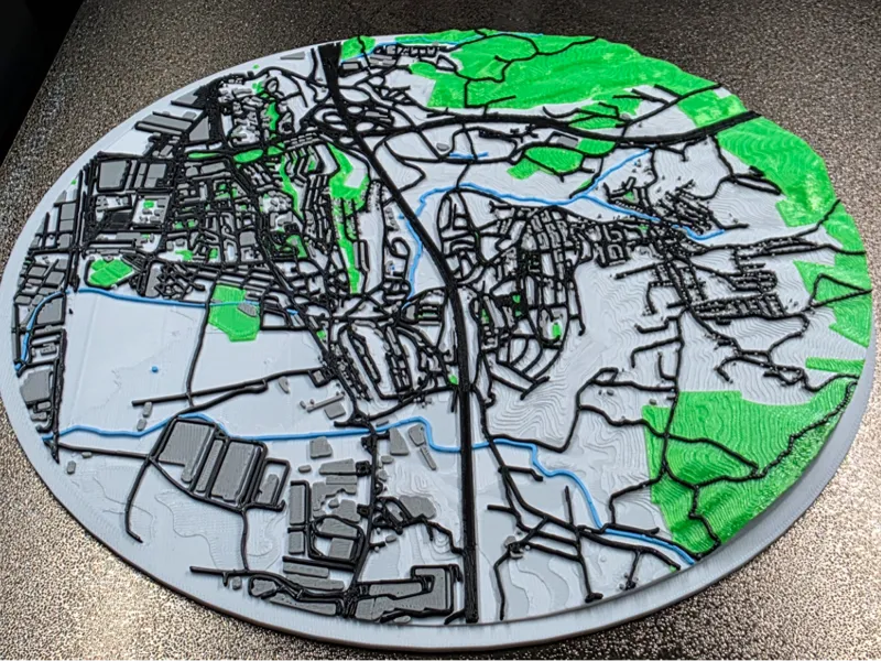3D Topographic Map - Alverca do Ribatejo, Portugal
