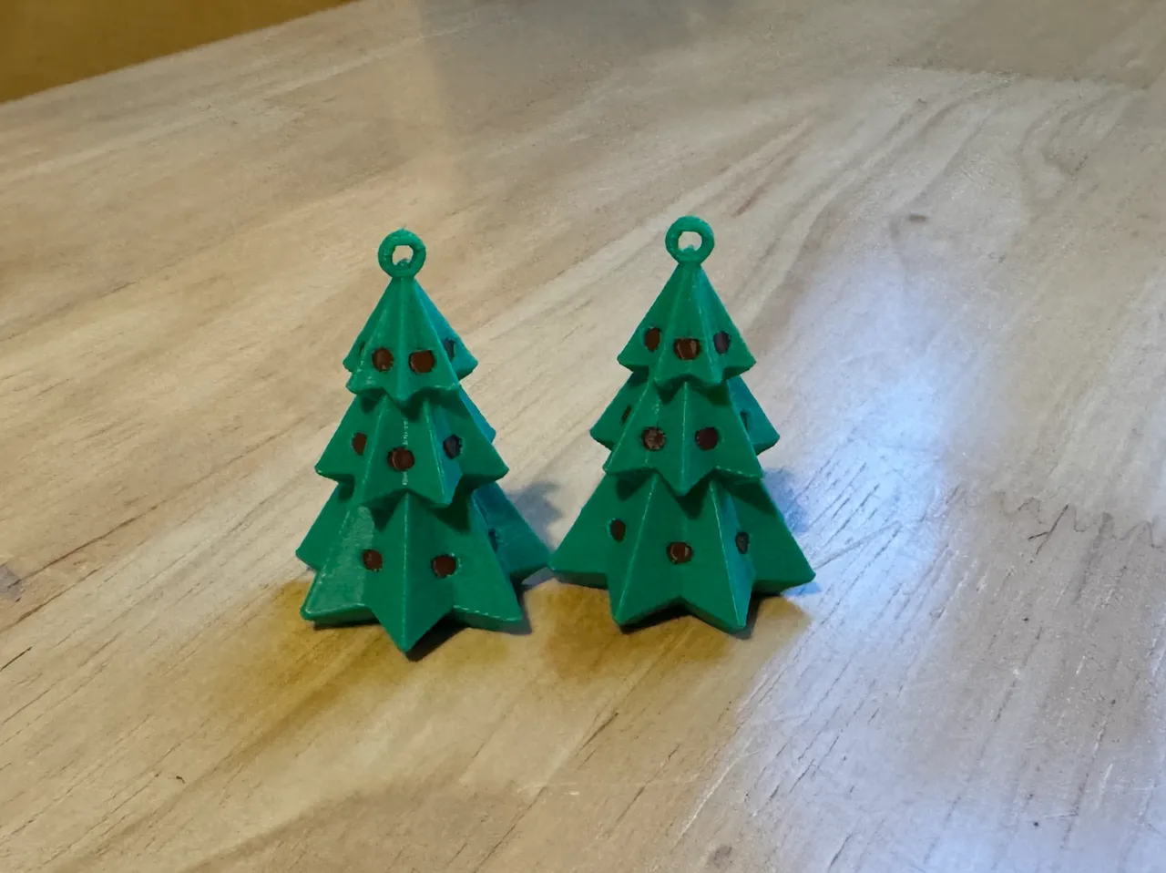 Christmas Tree Earrings with Red Lights view 2
