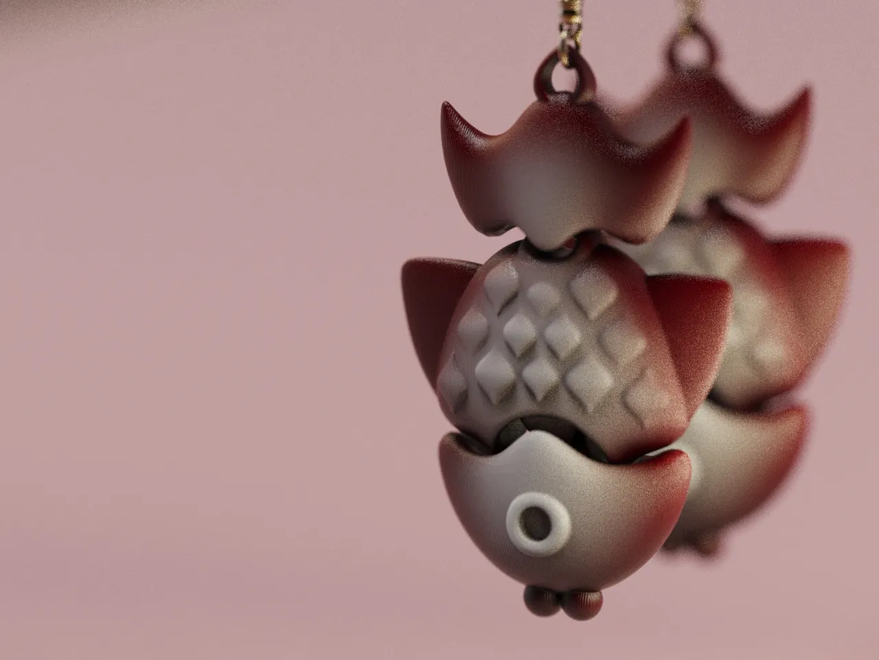 Jumbo Goldfish Dangling Earrings view 2