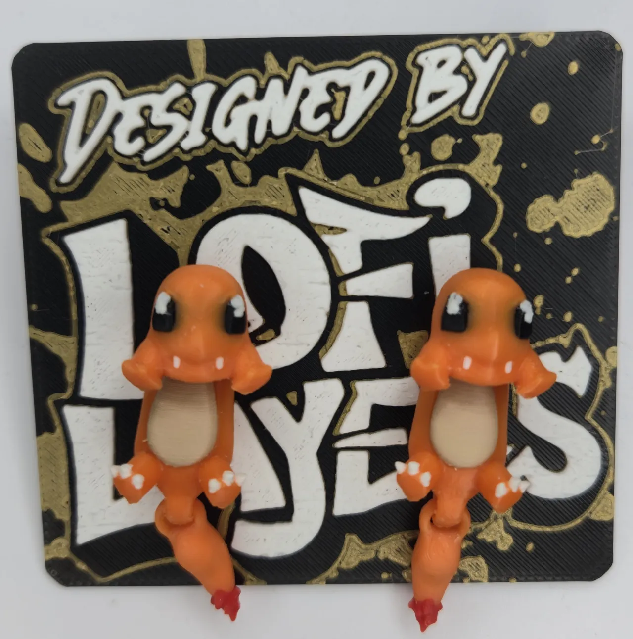 Charmander Jumper Earrings with Articulated Tail view 3