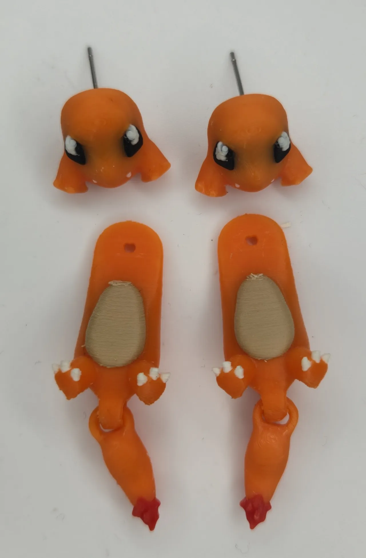 Charmander Jumper Earrings with Articulated Tail view 4