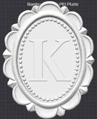 Letter "K" - 0.12mm layer, 3 walls, 15% infill