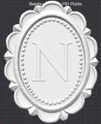 Letter "N" - 0.12mm layer, 3 walls, 15% infill