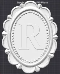 Letter "R" - 0.12mm layer, 3 walls, 15% infill