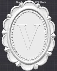 Letter "V" - 0.12mm layer, 3 walls, 15% infill