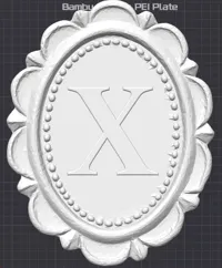Letter "X" - 0.12mm layer, 3 walls, 15% infill