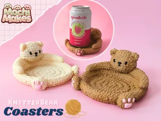 Knitted Bear Coaster