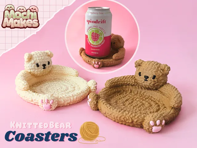 Knitted Bear Coaster