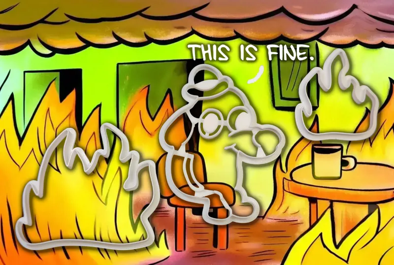 This Is Fine - Meme Cookie Cutter Set