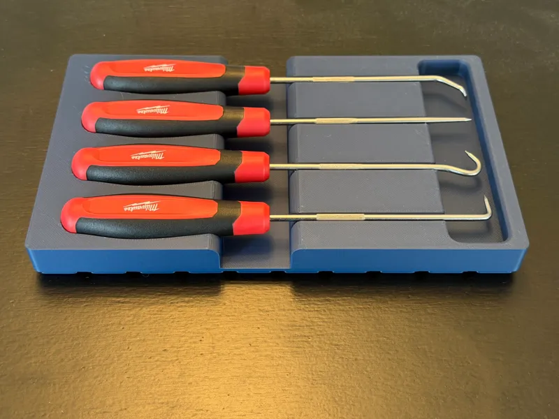 Milwaukee Pick & Hook Set - Gridfinity Tray