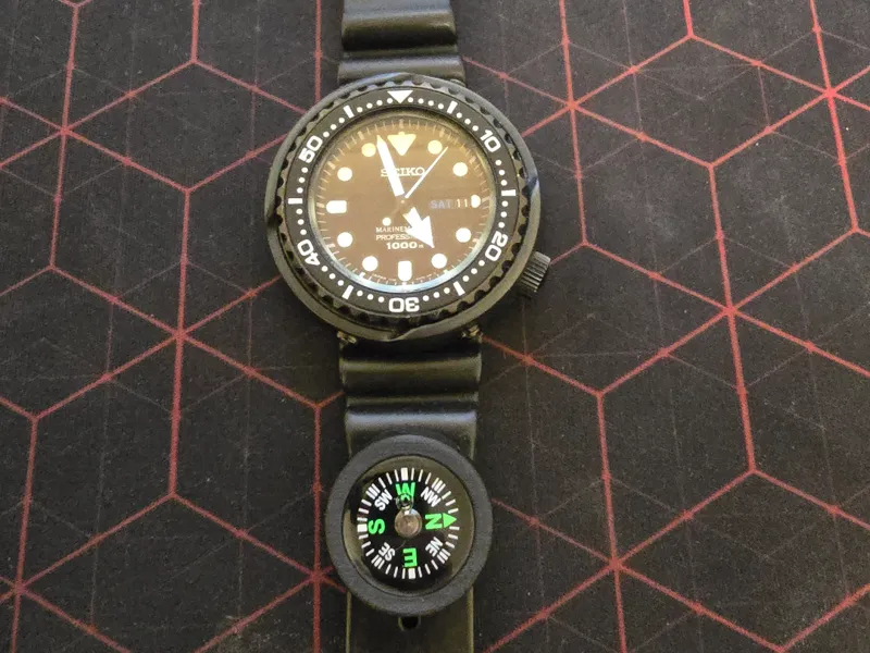 Compass holder for watch strap