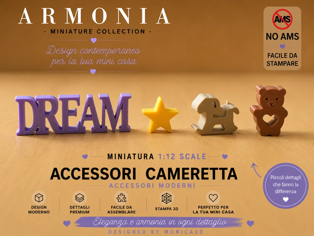 Caja o estuche: Accessori Decorativi per Cameretta –Miniatura 1:12. Referencia del modelo original.