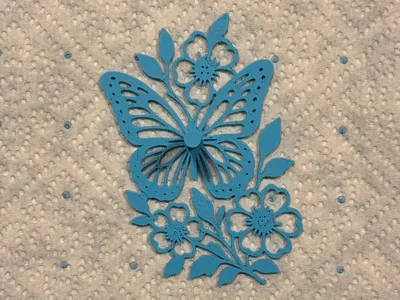 Stencil butterflies and flowers