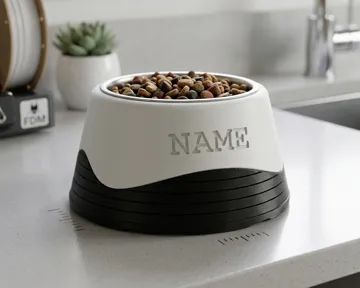 Letrero o emblema decorativo: Customizable Ergonomic Pet Bowl Elevation Riser — vista de referencia 3